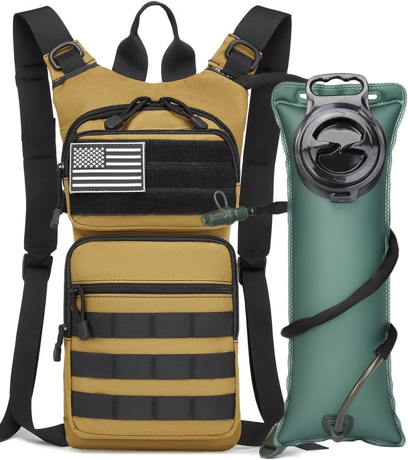 Insulated Water Hydration Pack Bag with 3L TPU Bladder Tactical Molle Hydration Backpack for Hiking Cycling Running